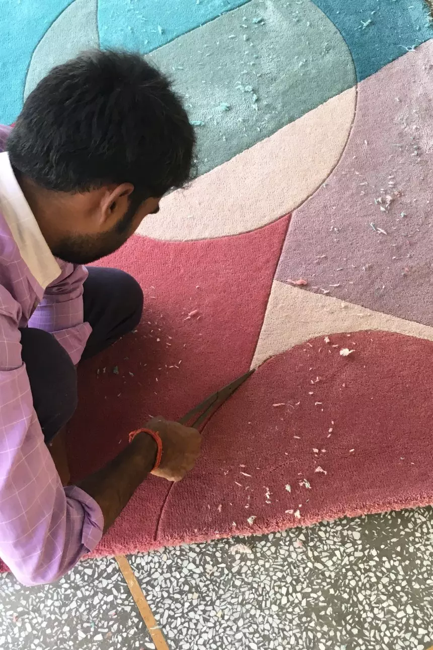 La Coupeé Teal by Claire Gaudion vloerkleed Brokking Vloerkledenspecialist.nl IJsselstein