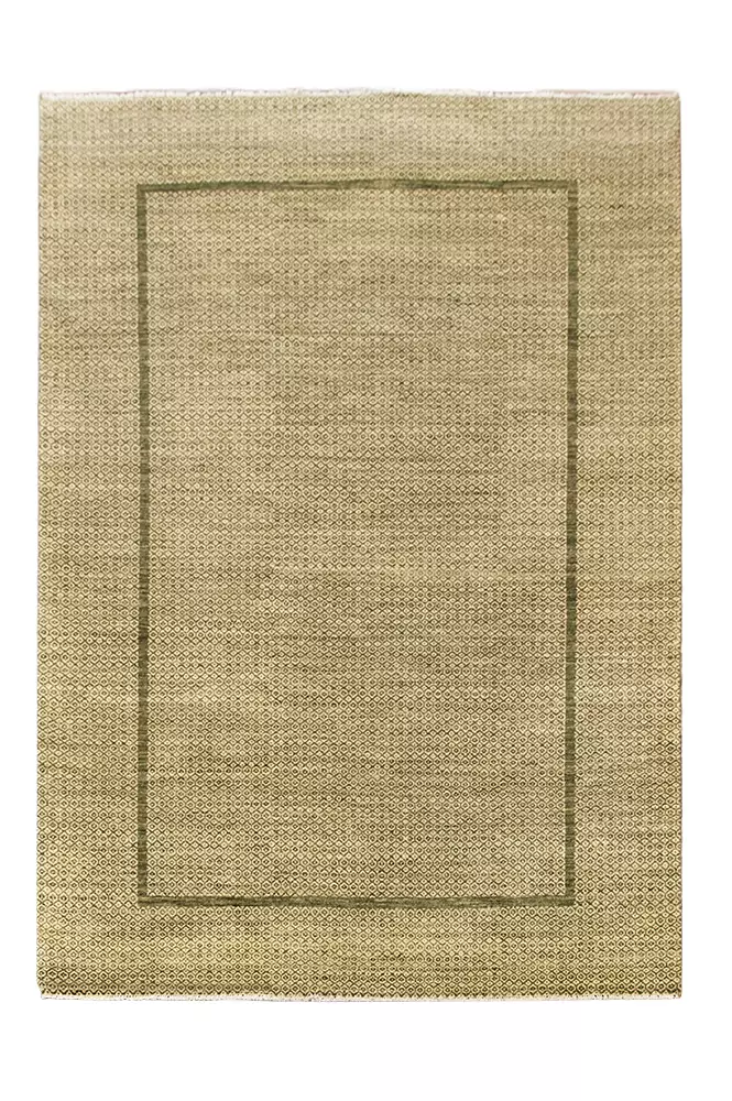 Border green design vloerkleed