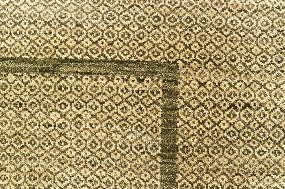 Border green design vloerkleed