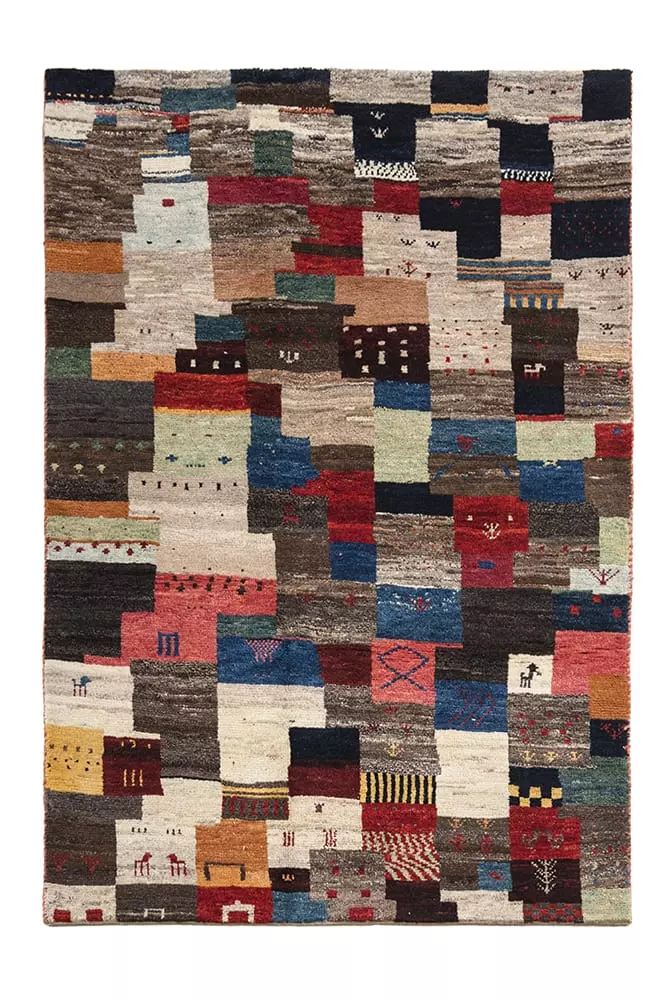 Modern Iraans Gabbeh vloerkleed Brokking Vloerkledenspecialist.nl IJsselstein