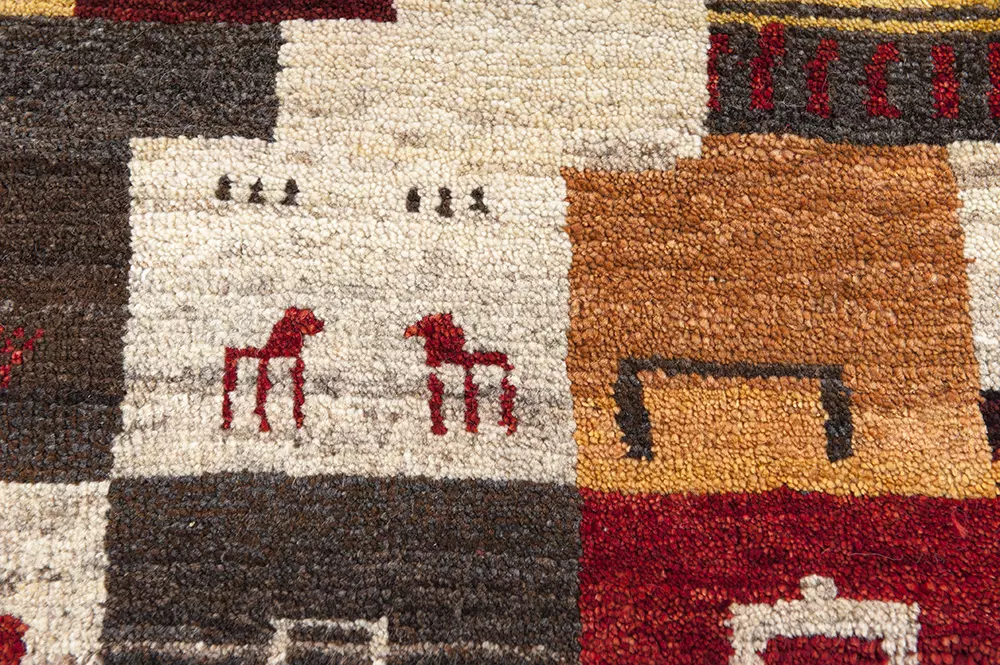 Modern Iraans Gabbeh vloerkleed Brokking Vloerkledenspecialist.nl IJsselstein