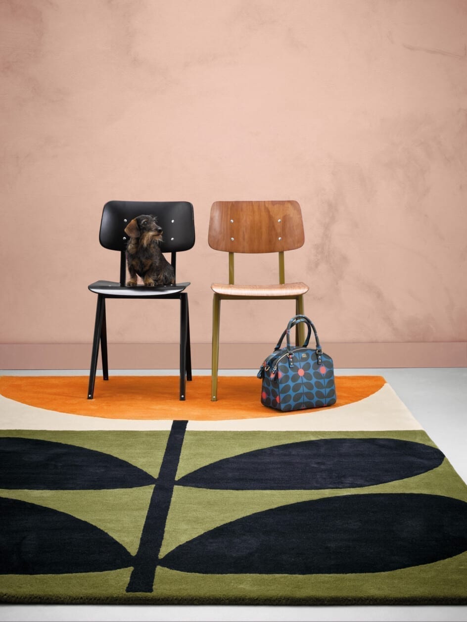 Orla Kiely Stem Black 059803 vloerkleed