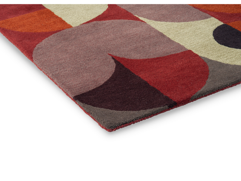 Brink & Campman Decor Cosmo Red Pale Green 095203 vloerkleed Brokking Vloerkledenspecialist.nl IJsselstein