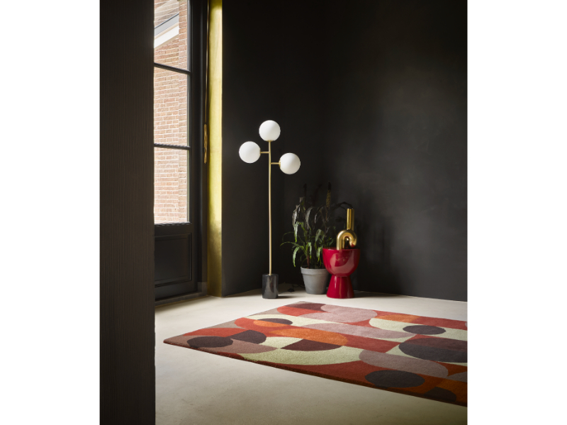 Brink & Campman Decor Cosmo Red Pale Green 095203 vloerkleed Brokking Vloerkledenspecialist.nl IJsselstein
