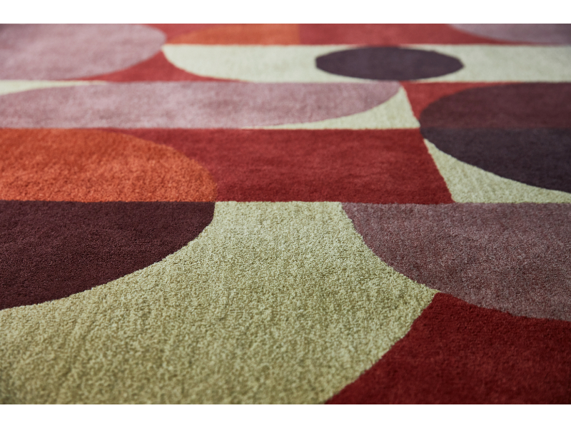 Brink & Campman Decor Cosmo Red Pale Green 095203 vloerkleed Brokking Vloerkledenspecialist.nl IJsselstein