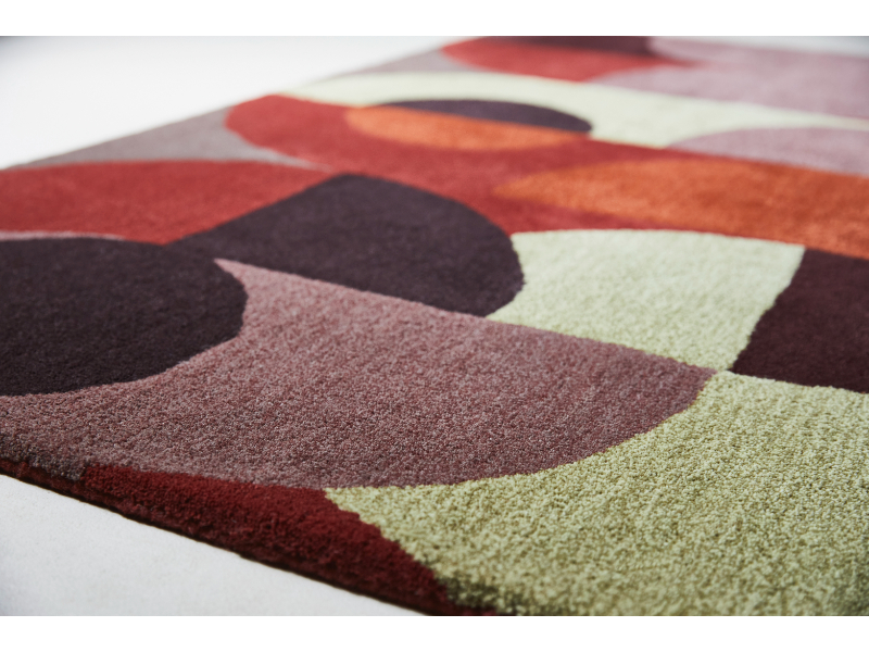 Brink & Campman Decor Cosmo Red Pale Green 095203 vloerkleed Brokking Vloerkledenspecialist.nl IJsselstein