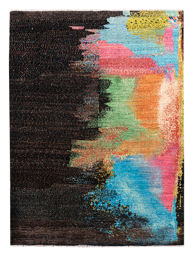 Modern Dark Rainbow vloerkleed